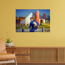 Porträtt i Farmer NC Wyeth 1943 Americana Art