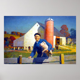Porträtt i Farmer NC Wyeth 1943 Poster