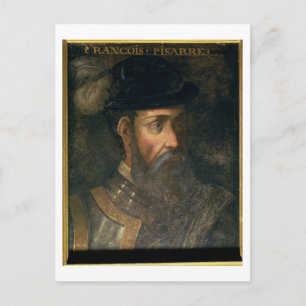 Porträtt i Francisco Pizarro (c.1478-1541) Spanis Vykort