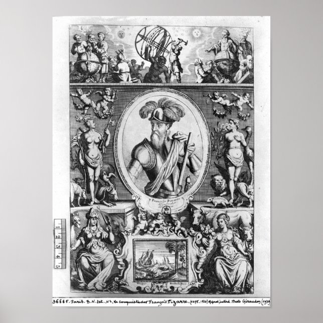 Porträtt i Francisco Pizarro med anklagelser Poster (Framsidan)