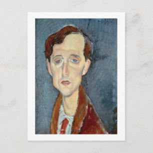 Porträtt i Franz Hellens, 1919 (olja på arbetsyta) Vykort