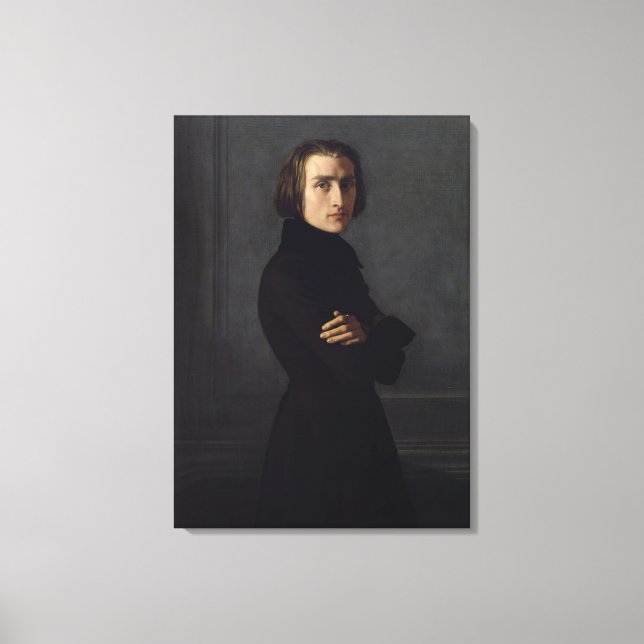 Porträtt i Franz Liszt 1839 Canvastryck (Framsida)
