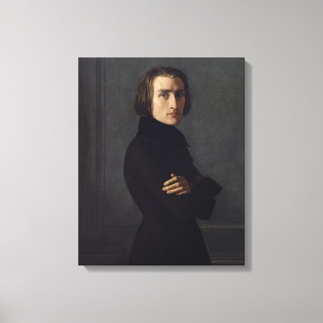 Porträtt i Franz Liszt 1839 Canvastryck (Framsida)