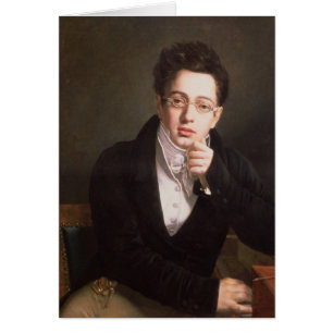 Porträtt i Franz Schubert , österrikisk kompositör Hälsningskort
