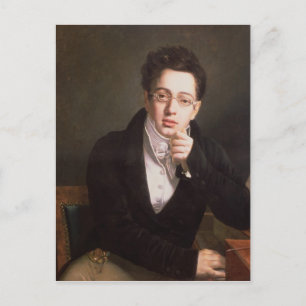 Porträtt i Franz Schubert , österrikisk kompositör Vykort