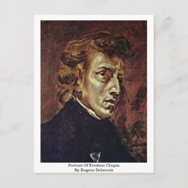 Porträtt i Frederic Chopin av Eugene Delacroix Vykort (Framsida)