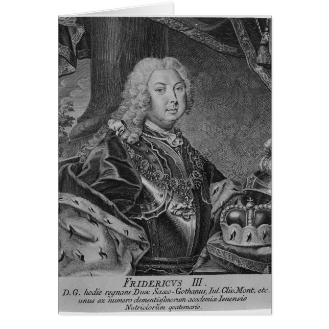 Porträtt i Frederick III Hälsningskort (Framsidan)