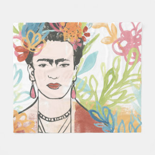 Porträtt i Frida Kahlo Fleecefilt