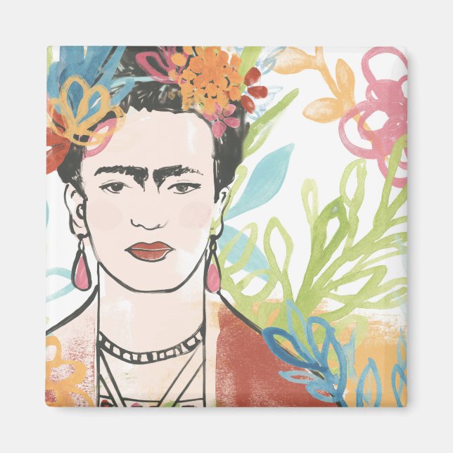 Porträtt i Frida Kahlo Magnet (Framsidan)