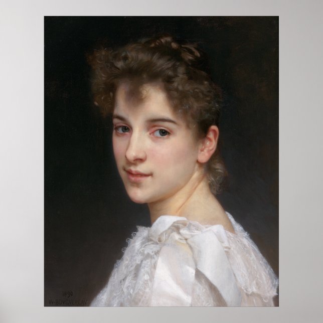 Porträtt i Gabrielle Cot Bouguereau Canvas Poster (Framsidan)