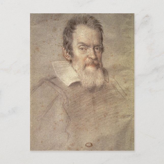 Porträtt i Galileo Galilei Astronomer Vykort (Framsida)