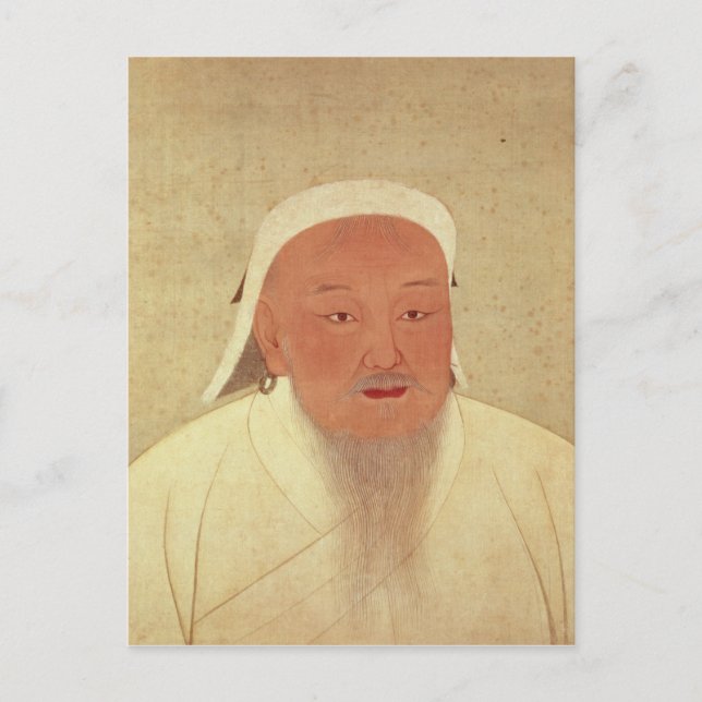 Porträtt i Genghis Khan, Mongol Khan Vykort (Framsida)