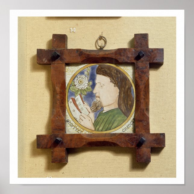 Porträtt i Geoffrey Chaucer (c.1340-1400) (cerami) Poster (Framsidan)