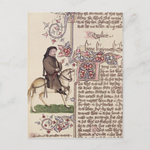 Porträtt i Geoffrey Chaucer-faksimil från Vykort