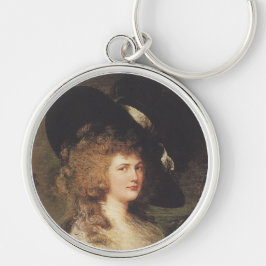 Porträtt i Georgiana, Duchess of Devonshire Rund Silverfärgad Nyckelring