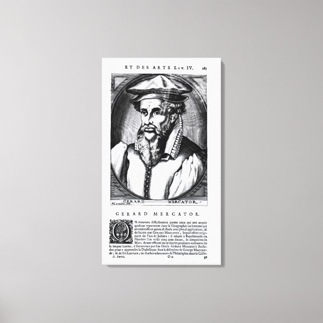 Porträtt i Gerard Mercator Canvastryck (Framsida)