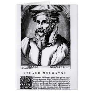 Porträtt i Gerard Mercator Hälsningskort