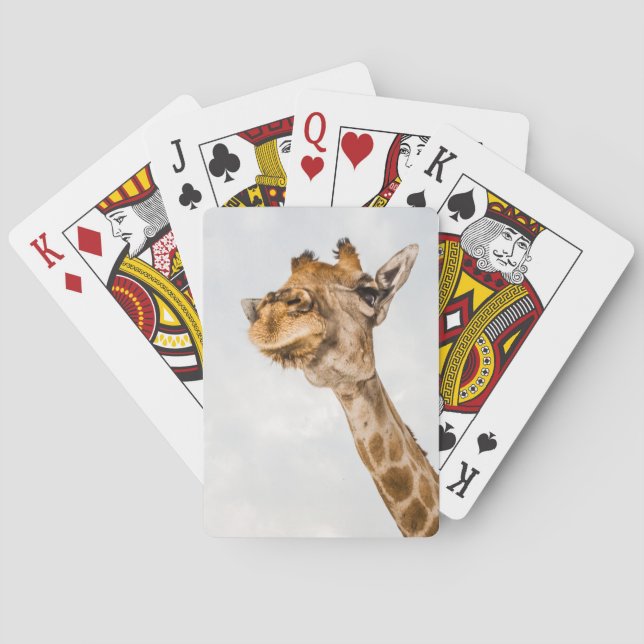 Porträtt i Giraffes betalkort Spelkort (Baksidan)