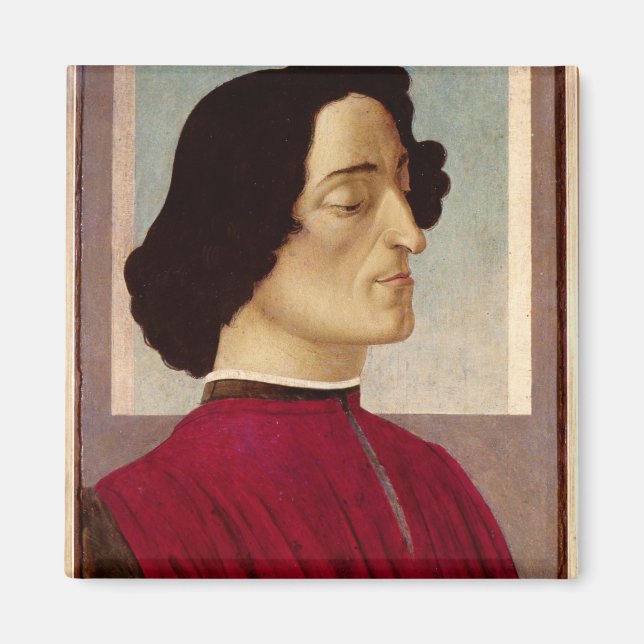Porträtt i Giuliano de' Medici c.1480 Magnet (Framsidan)