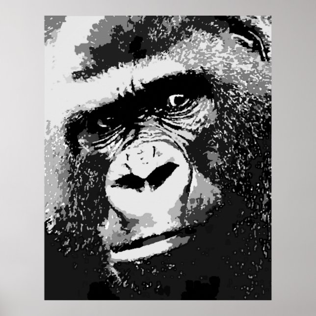 Porträtt i Gorilla Poster Skriv ut (Framsidan)