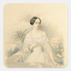 Porträtt i Grand Duchess Olga Nikolaevna, 1846 Fyrkantigt Klistermärke