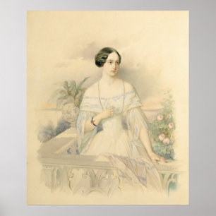 Porträtt i Grand Duchess Olga Nikolaevna, 1846 Poster