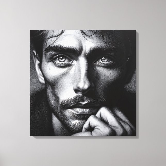 Porträtt i Graphite: Silent Storyteller Canvastryck (Framsida)