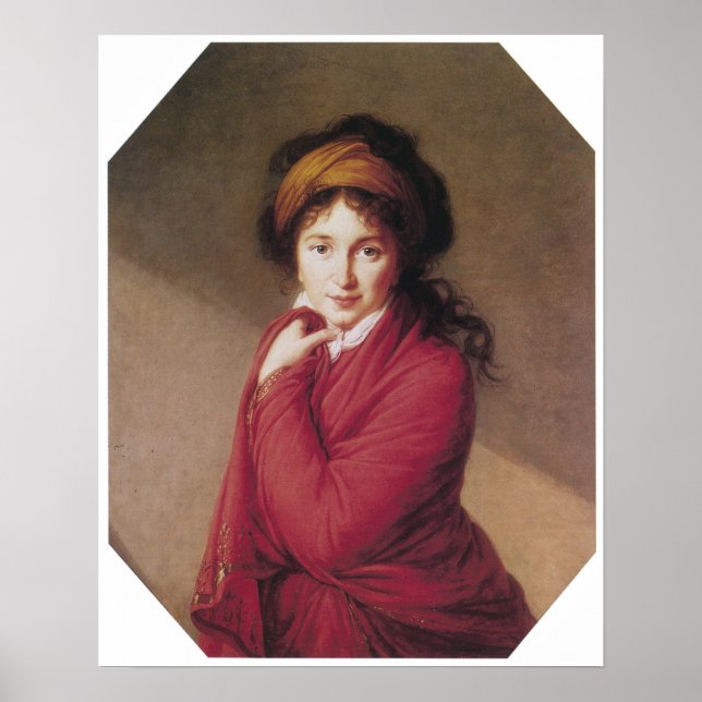 Porträtt i grevskapet Golovin, Vigee-Lebrun Poster (Framsidan)