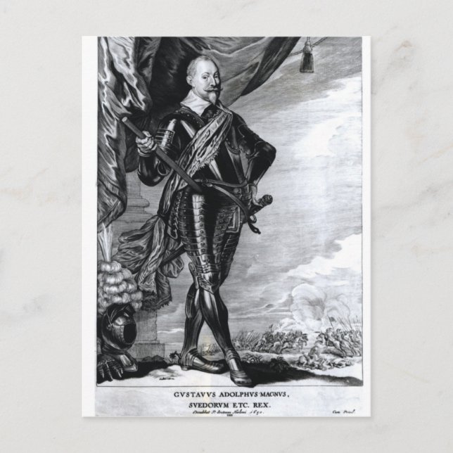 Porträtt i Gustavus Adolphus Underbaren Vykort (Framsida)
