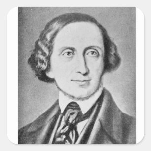 Porträtt i Hans Christian Andersen 2 Fyrkantigt Klistermärke