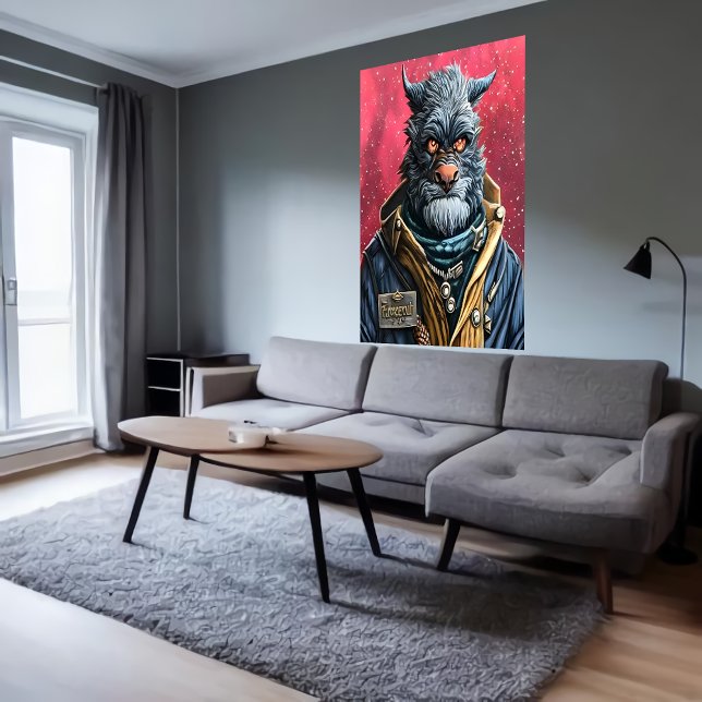 Porträtt i Håriget Humanoidutlänning | AI Art Post Poster (Skapare uppladdad)