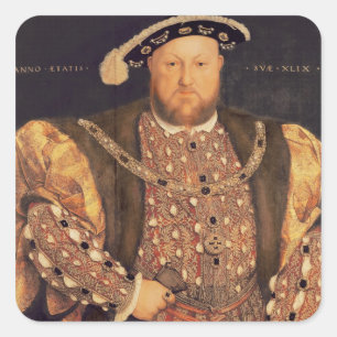 Porträtt i Henry VIII åldras 49, 1540 Fyrkantigt Klistermärke