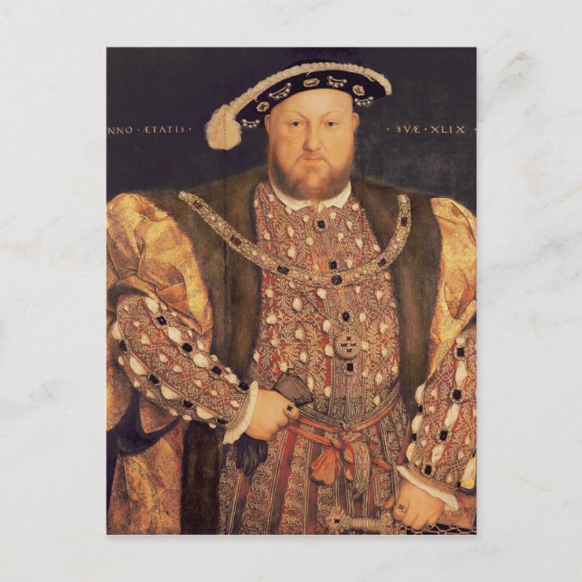 Porträtt i Henry VIII åldras 49, 1540 Vykort (Framsida)