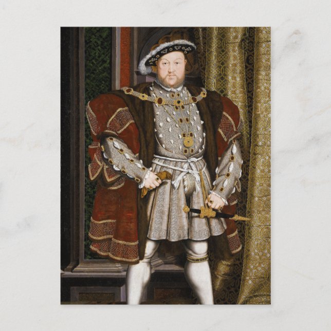 Porträtt i Henry VIII av Hans Holbein the Younger Vykort (Framsida)
