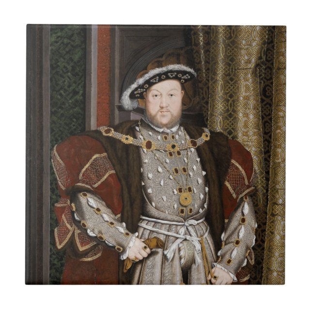 Porträtt i Henry VIII (Hans Holbein the Younger) Kakelplatta (Framsidan)