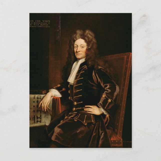 Porträtt i Herr Christopher Wren 1711 Vykort (Framsida)