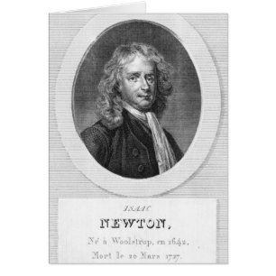 Porträtt i Herr Isaac Newton Hälsningskort
