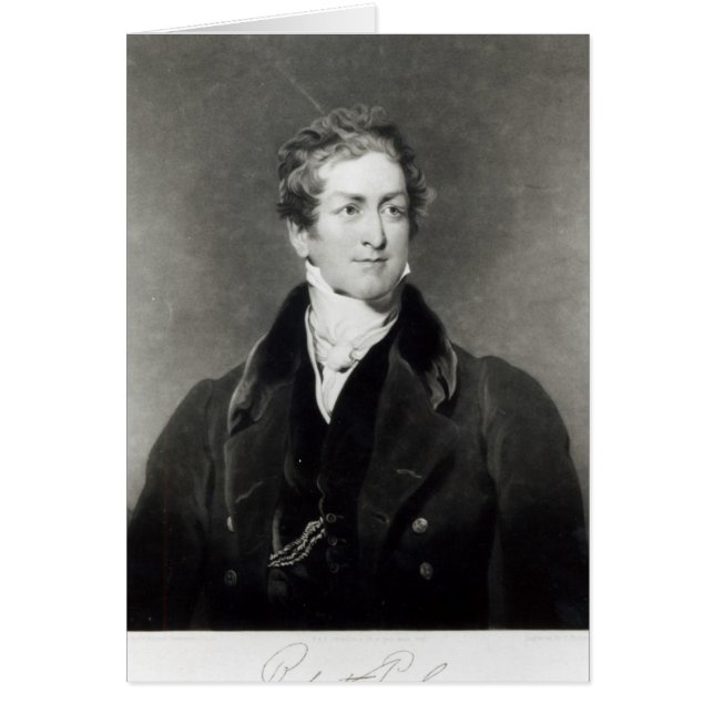 Porträtt i Herr Robert Peel Hälsningskort (Framsidan)