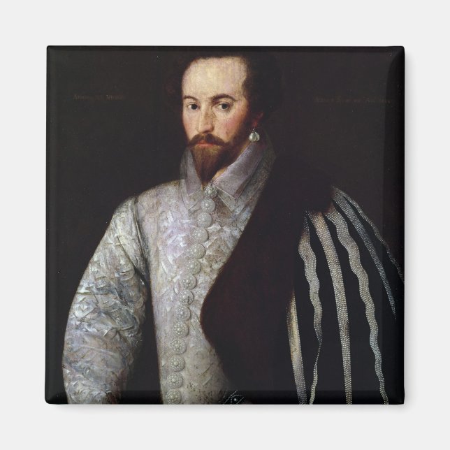 Porträtt i Herr Walter Raleigh 1588 Magnet (Framsidan)
