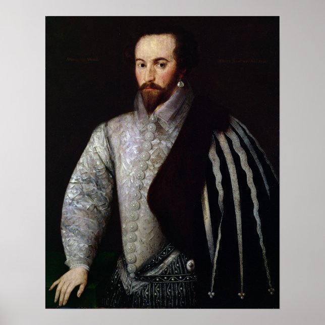 Porträtt i Herr Walter Raleigh 1588 Poster (Framsidan)
