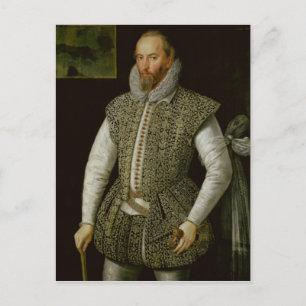Porträtt i Herr Walter Raleigh, 1598 Vykort