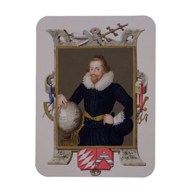 Porträtt i Herr Walter Raleigh (c.1552-1618) från Magnet (Vertikal)