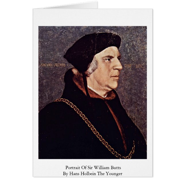 Porträtt i Herr William Butts Hälsningskort (Framsidan)