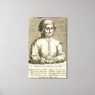 Porträtt i Hieronymus Bosch-platta (c.1450-1516) 3 Canvastryck