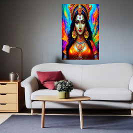 Porträtt i Hindu Goddess Mariamman | AI Art Poster