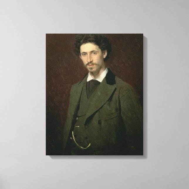 Porträtt i Ilya Efimovitj Repin, 1876 Canvastryck (Framsida)