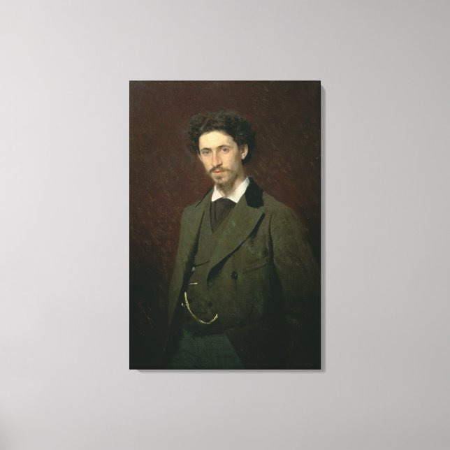 Porträtt i Ilya Efimovitj Repin, 1876 Canvastryck (Framsida)