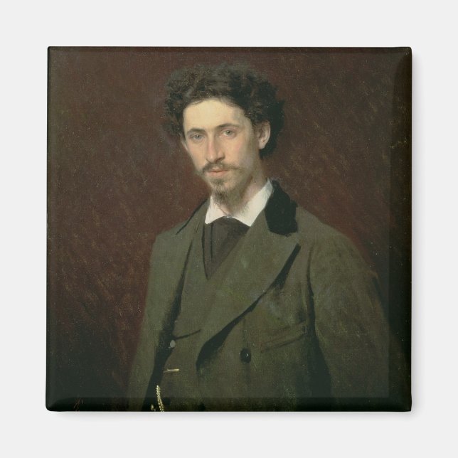 Porträtt i Ilya Efimovitj Repin, 1876 Magnet (Framsidan)