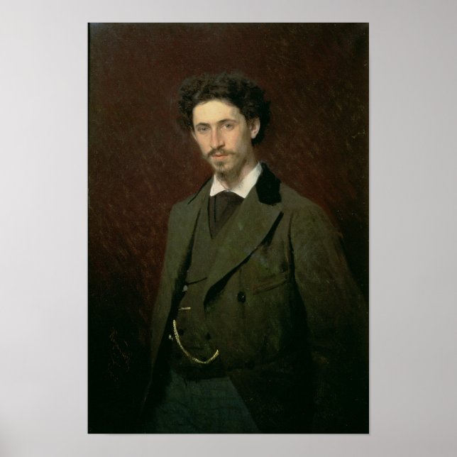 Porträtt i Ilya Efimovitj Repin, 1876 Poster (Framsidan)