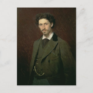 Porträtt i Ilya Efimovitj Repin, 1876 Vykort